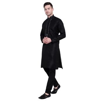 Black Embroidered Kurta Pajama