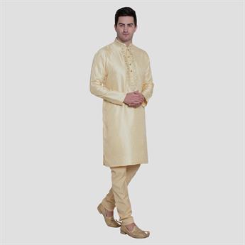 Light Gold Embroidered Kurta Pajama