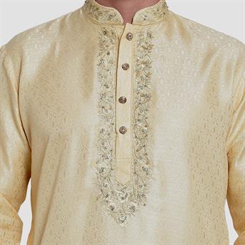 Light Gold Embroidered Kurta Pajama