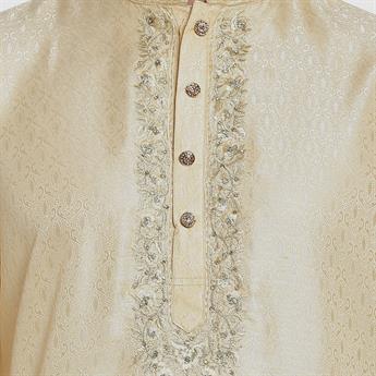 Light Gold Embroidered Kurta Pajama