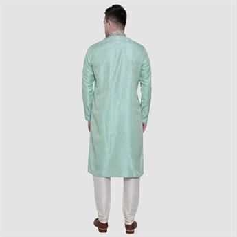 Mint Embroidered Mens Kurta Pyjama
