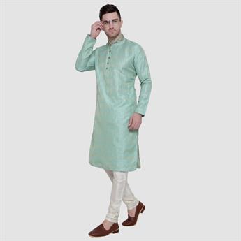 Mint Embroidered Mens Kurta Pyjama