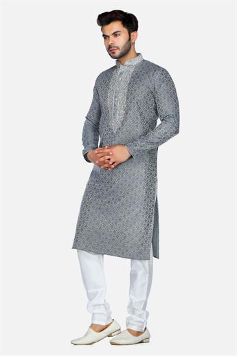 Mens Kurta Pyjama with hand embellishment , ideal for Nikkah and any s…