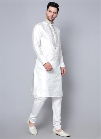 White Mens Kurta Pajama