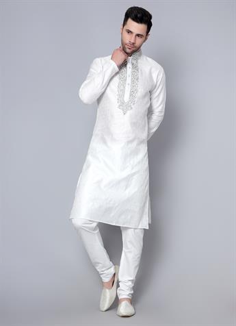 White Mens Kurta Pajama