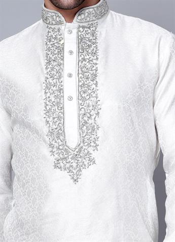 White Mens Kurta Pajama