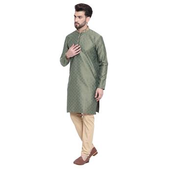 Green Embroidered Kurta Pyjama