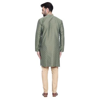Green Embroidered Kurta Pyjama
