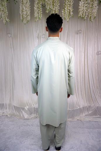 Green Embroidered Mens Shalwar Kameez