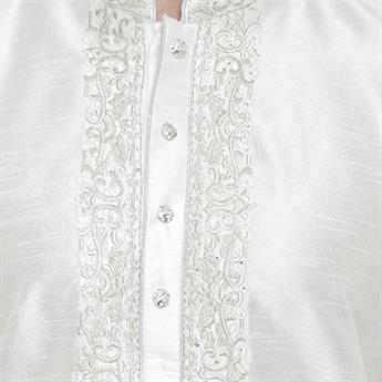 Ivory Embroidered Mens Kurta Pajama