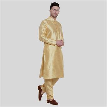 Gold Silk Art Dupion Kurta Pajma