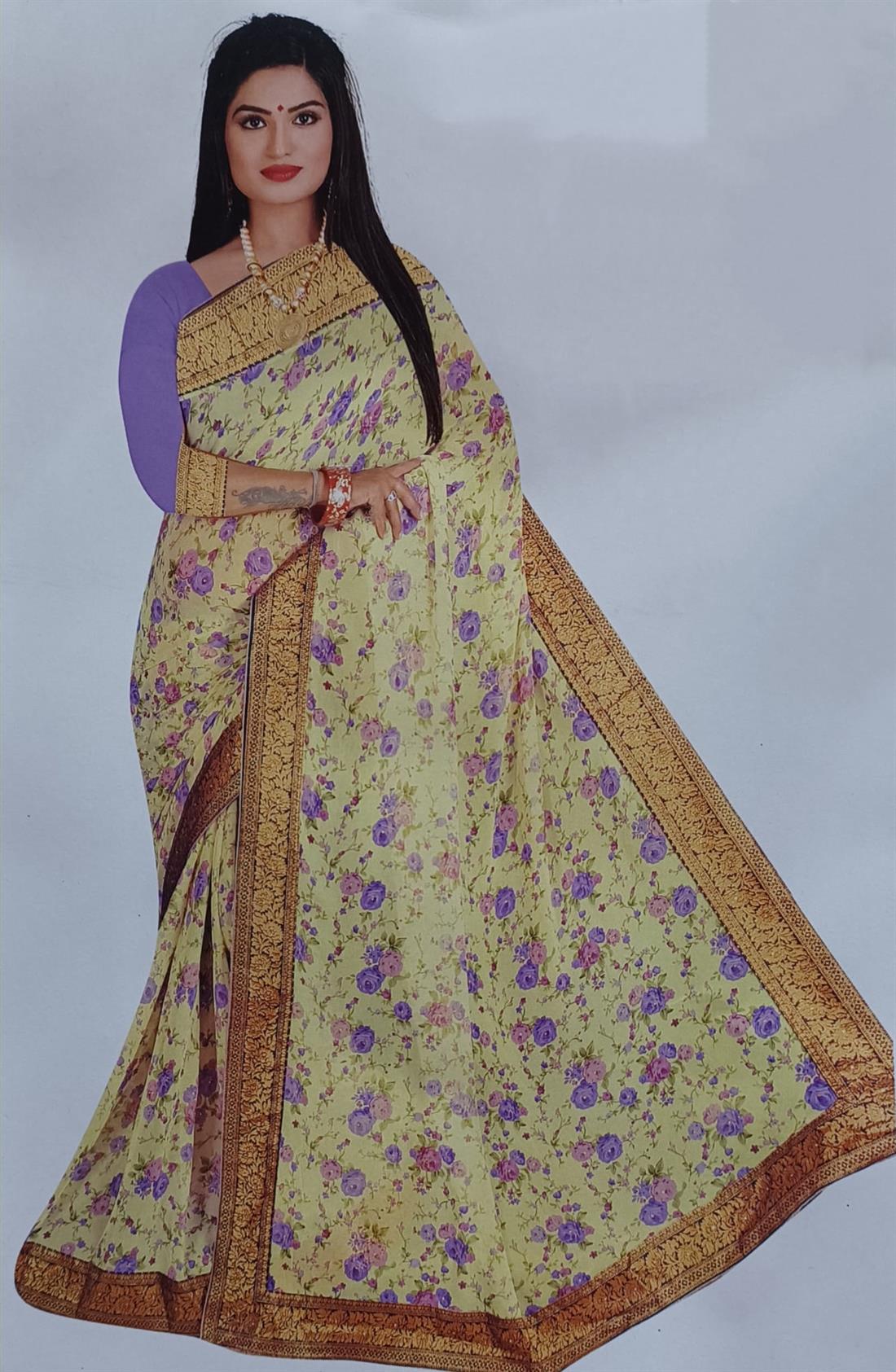 Lilac Georgette Sarees