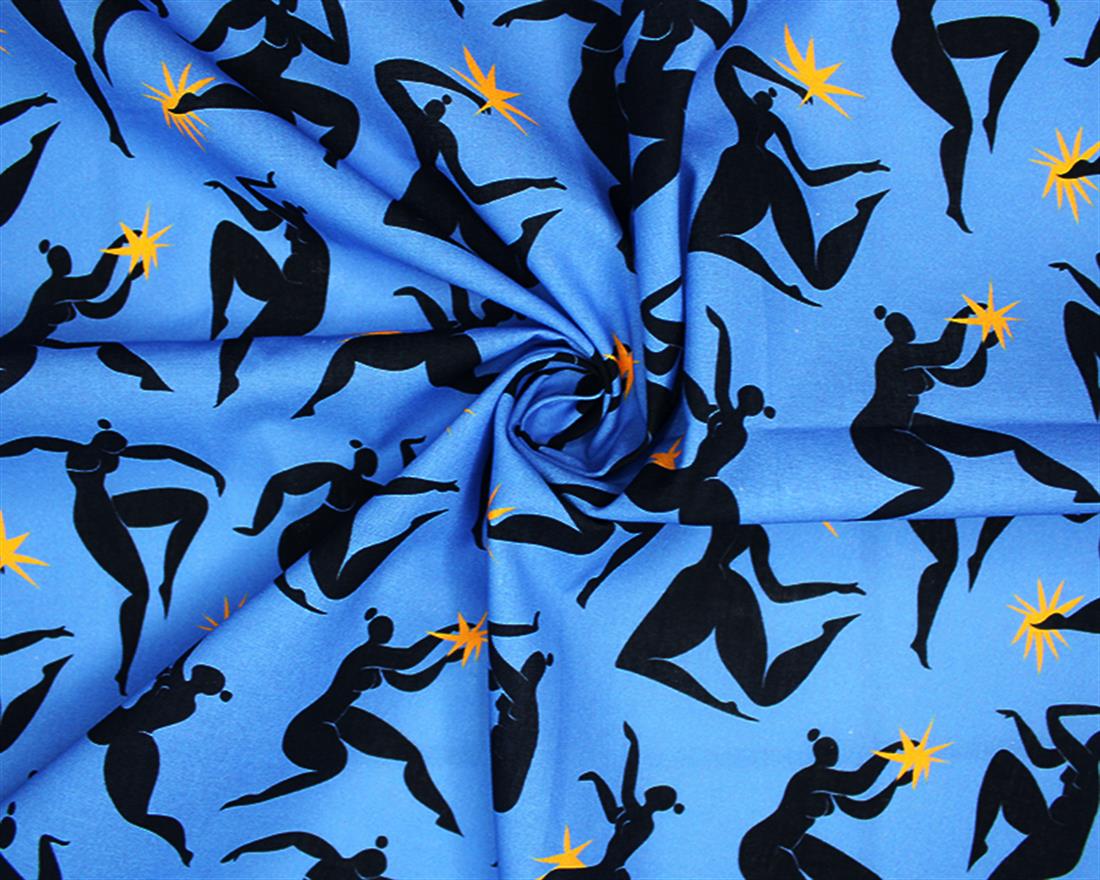 Blue Printed Cotton Fabrics