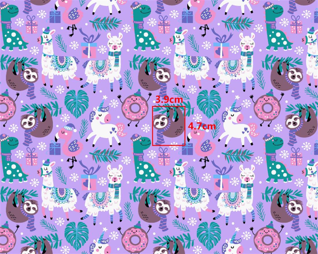 Lilac Printed Cotton Christmas