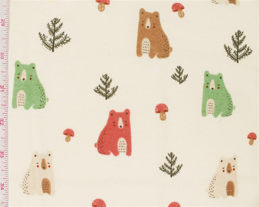 Cream Printed Brushed Cotton