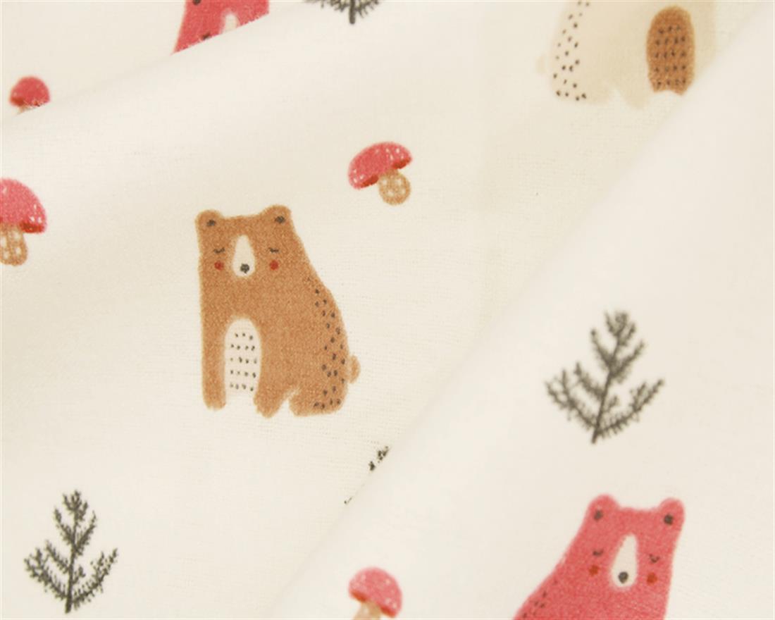 Cream Printed Brushed Cotton