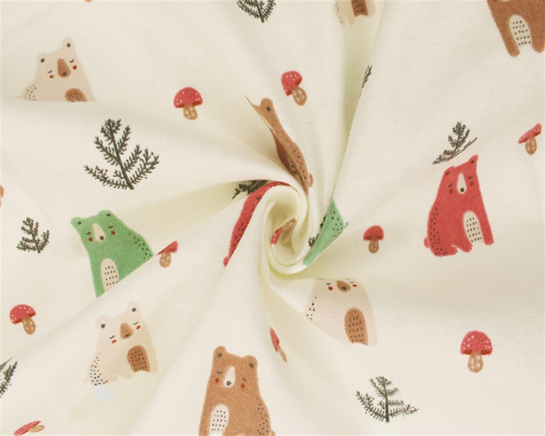 Cream Printed Brushed Cotton
