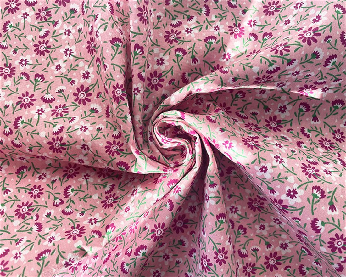 Baby Pink Printed Poly Cotton Fabric Craft Quilting Patchwork Dressmaking