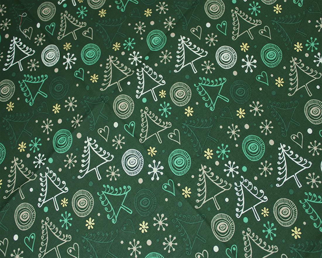 Bottle Printed Cotton Swirly Metallic Christmas