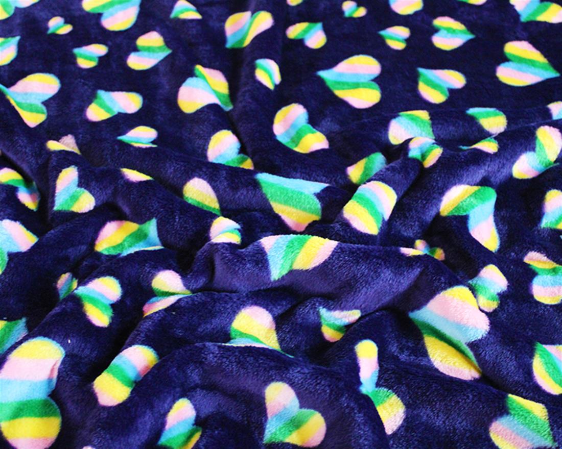 Navy Rainbow Lovin' Printed Cuddle Fleece Fabric