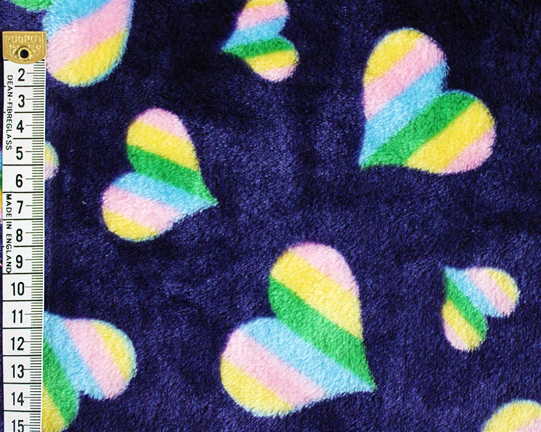 Navy Rainbow Lovin' Printed Cuddle Fleece Fabric
