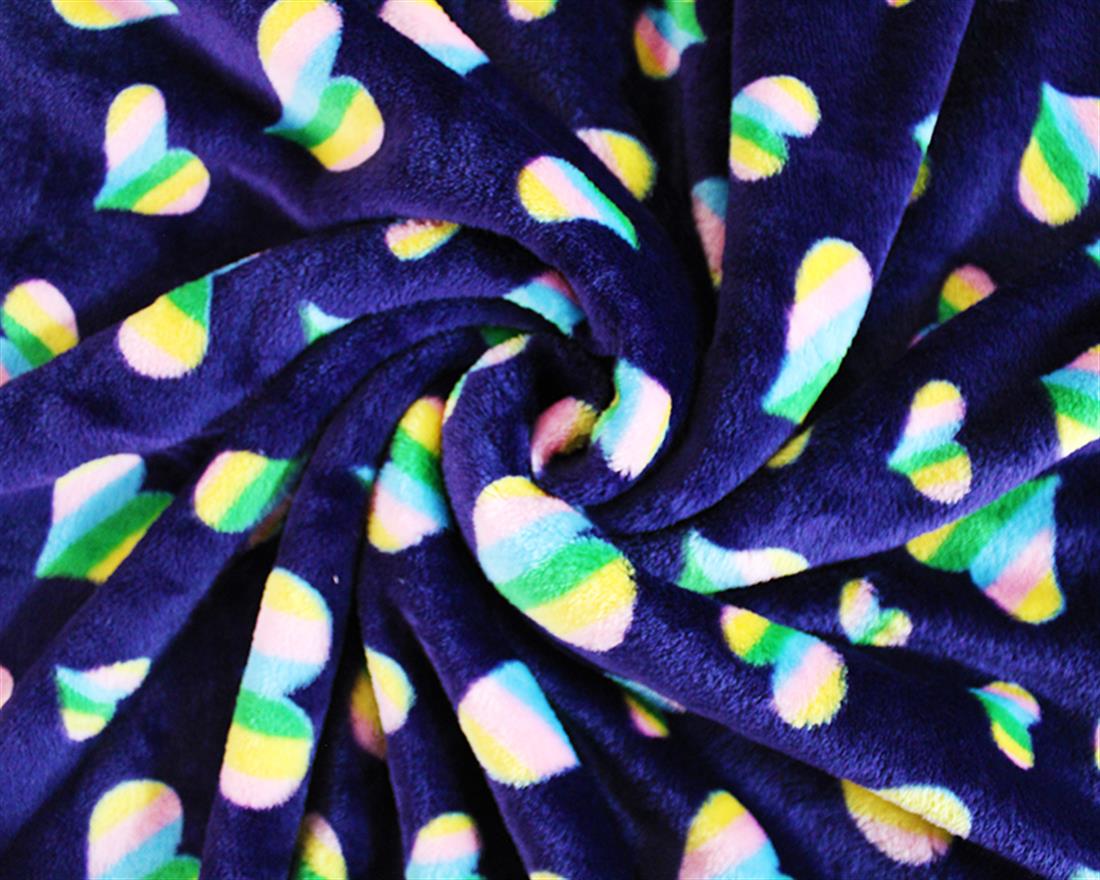 Navy Rainbow Lovin' Printed Cuddle Fleece Fabric
