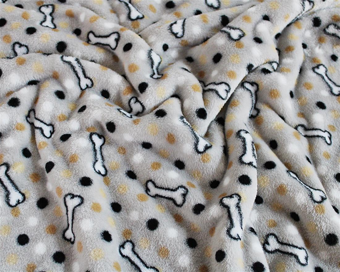 Silver Spotty Bones Cuddle Fleece