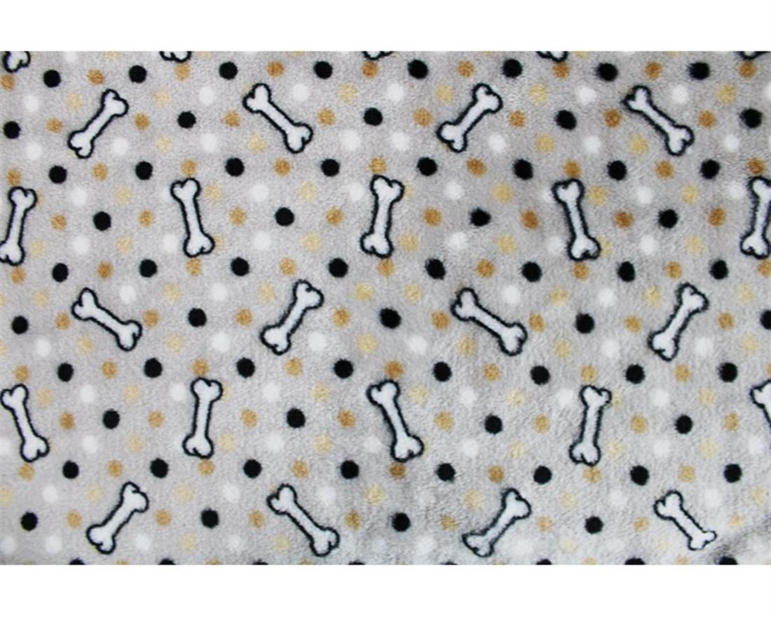 Silver Spotty Bones Cuddle Fleece