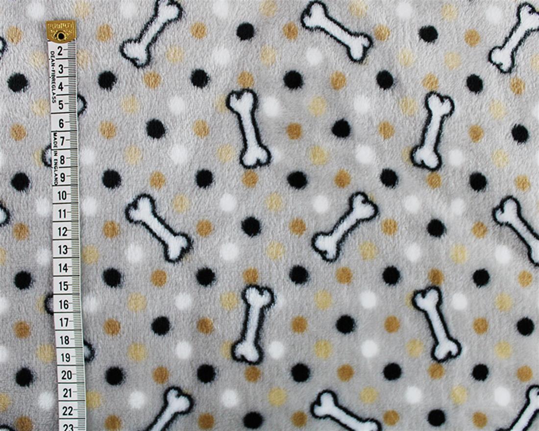 Silver Spotty Bones Cuddle Fleece