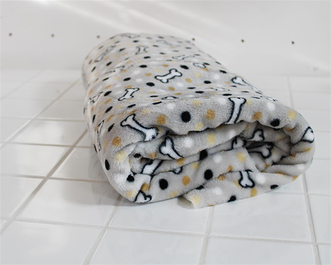 Silver Spotty Bones Cuddle Fleece