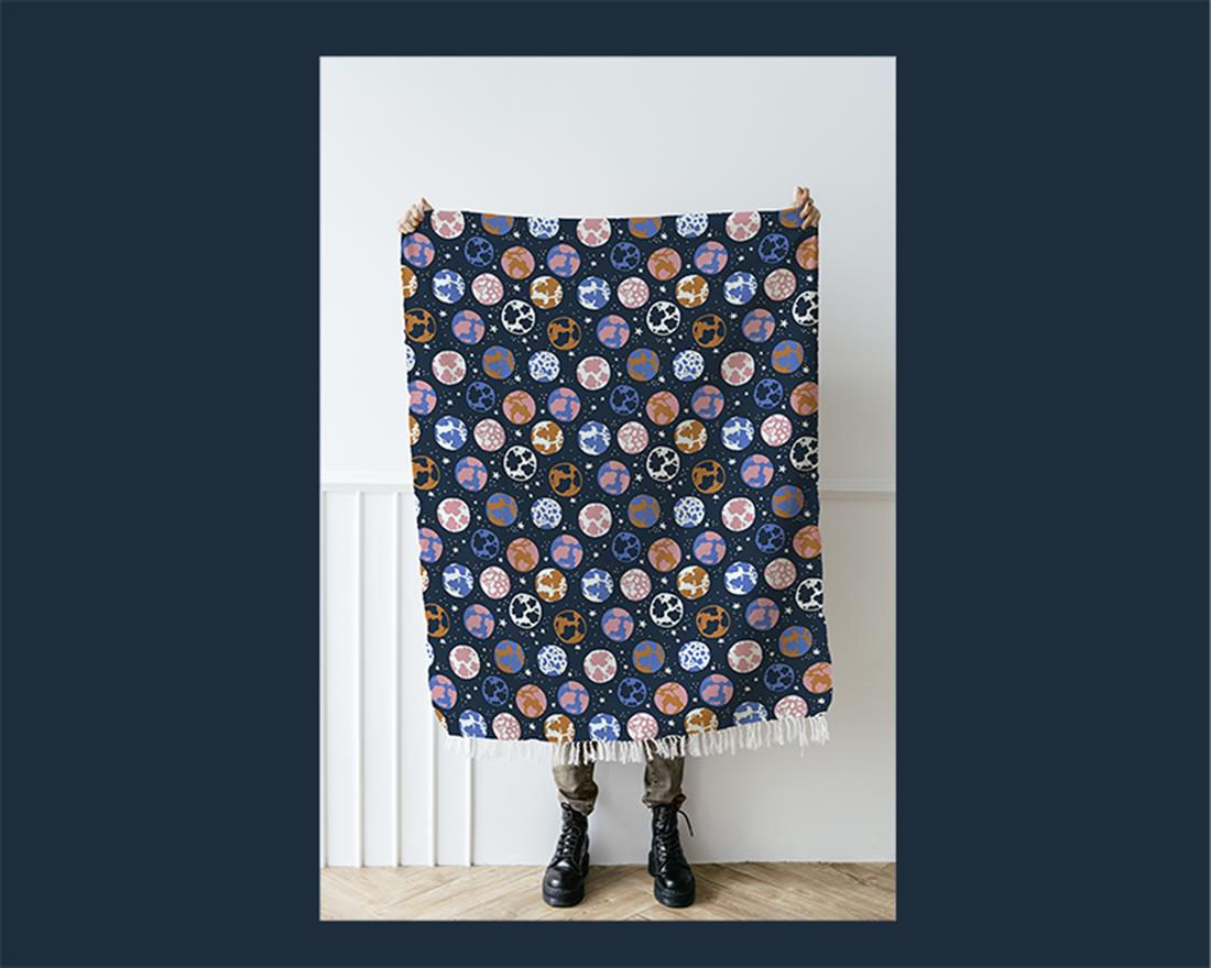 Navy What an Earth Cuddle Fleece