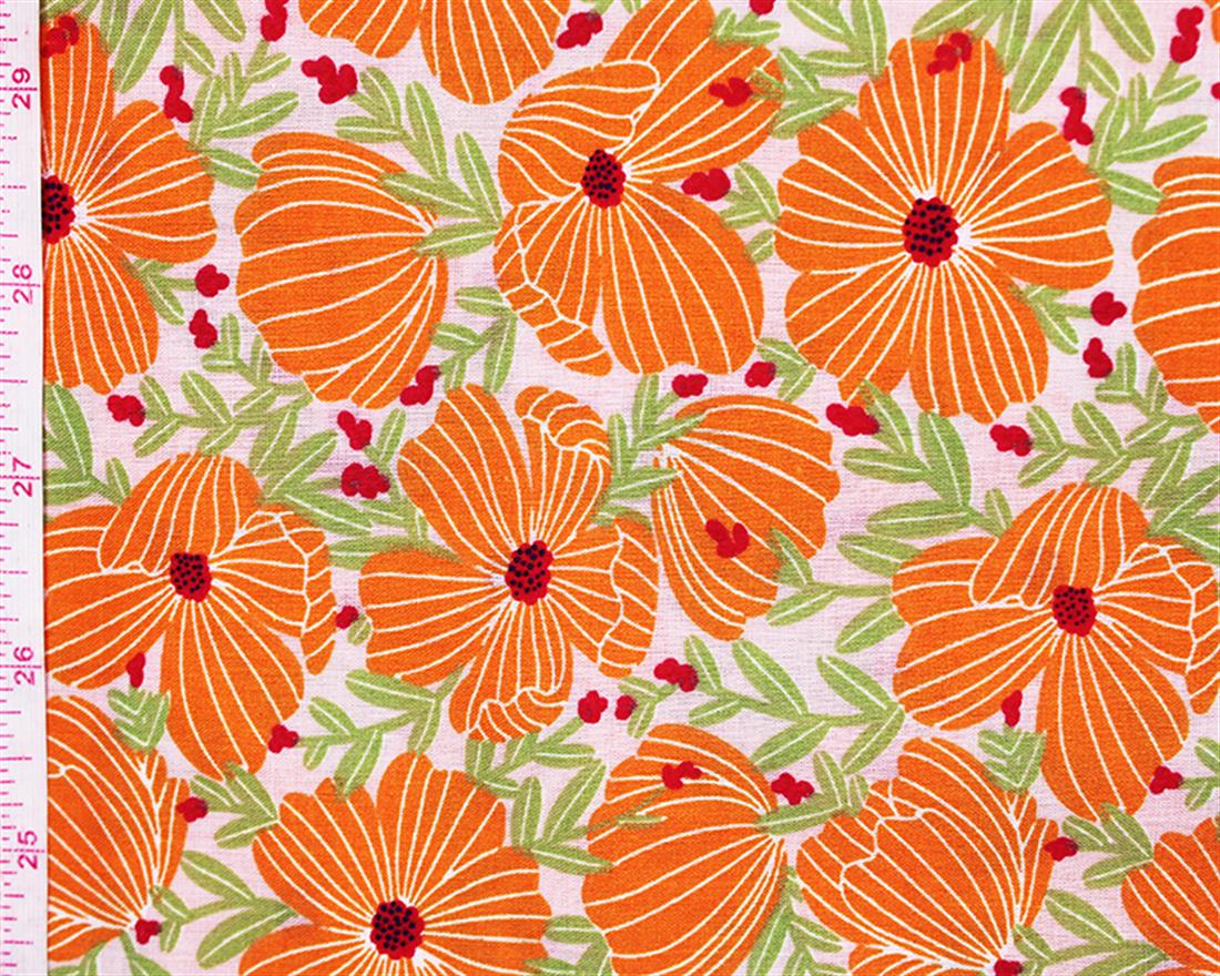 Light Pink Printed Poly Cotton Fabric Craft Quilting Patchwork Dressmaking