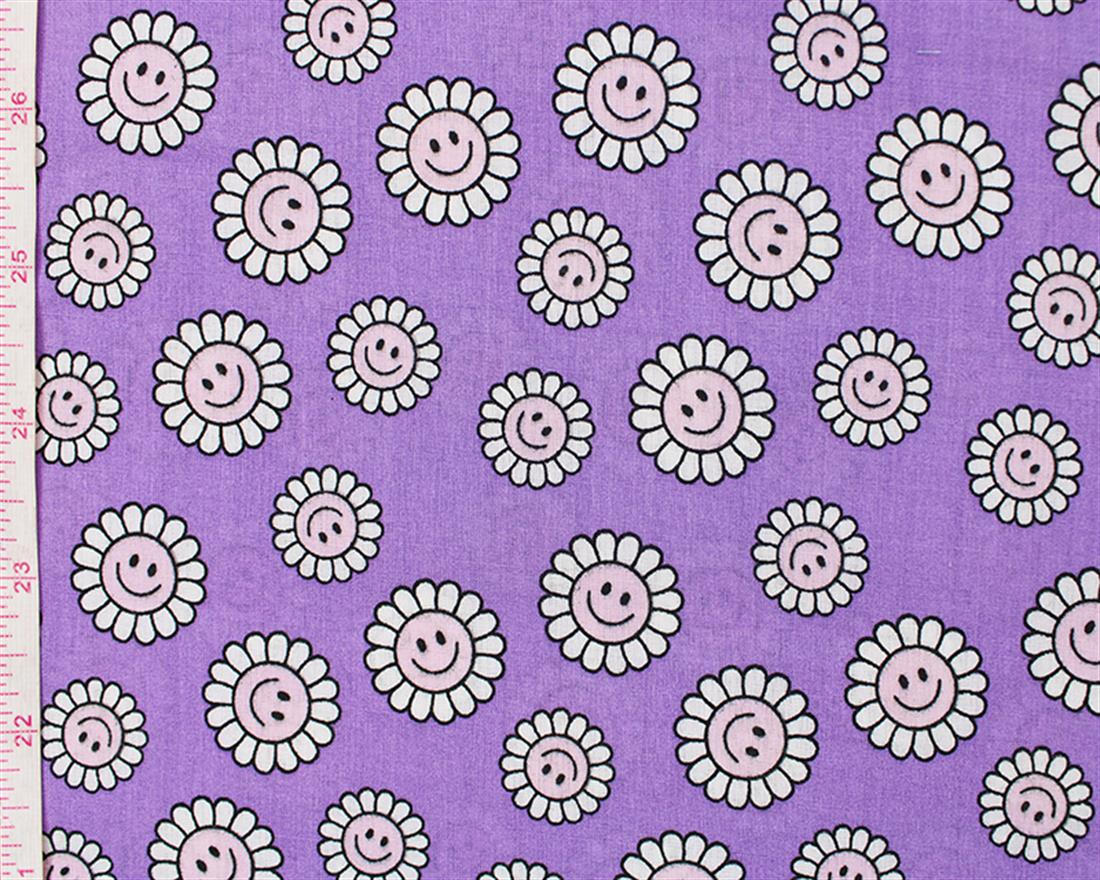 Lilac Printed Poly Cotton Fabric Craft Quilting Patchwork Dressmaking