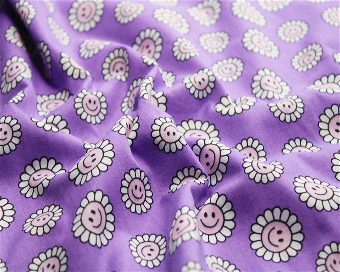 Lilac Printed Poly Cotton Fabric Craft Quilting Patchwork Dressmaking