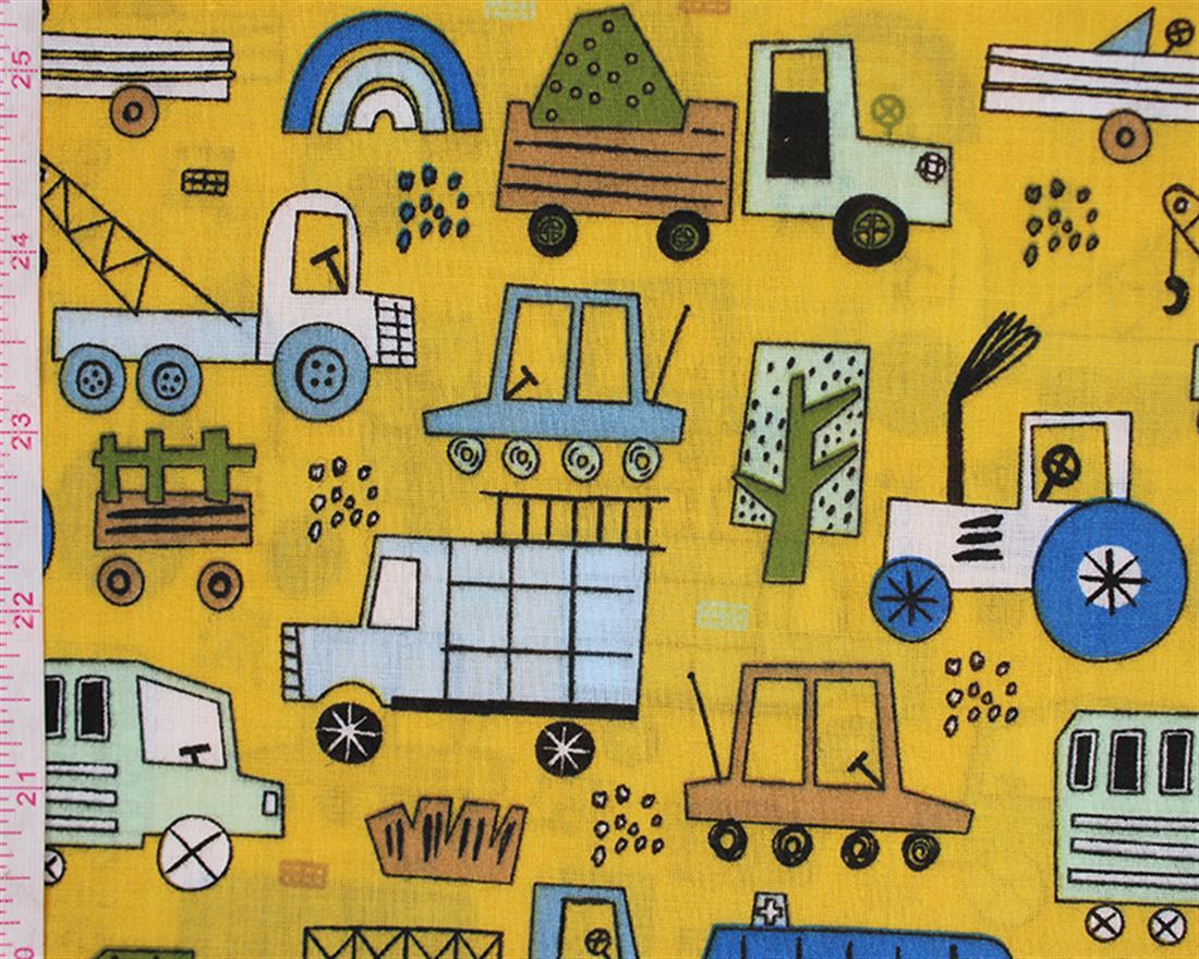Mustard Printed Poly Cotton Fabric Craft Quilting Patchwork Dressmaking