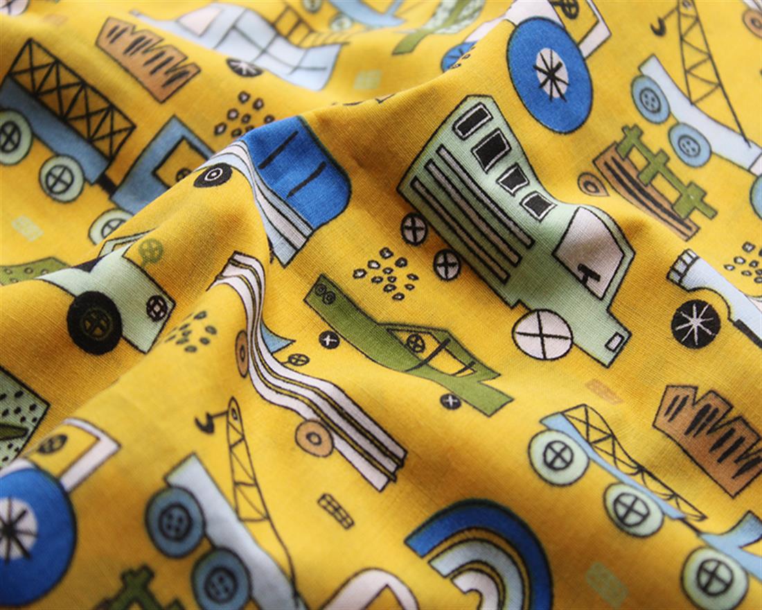 Mustard Printed Poly Cotton Fabric Craft Quilting Patchwork Dressmaking