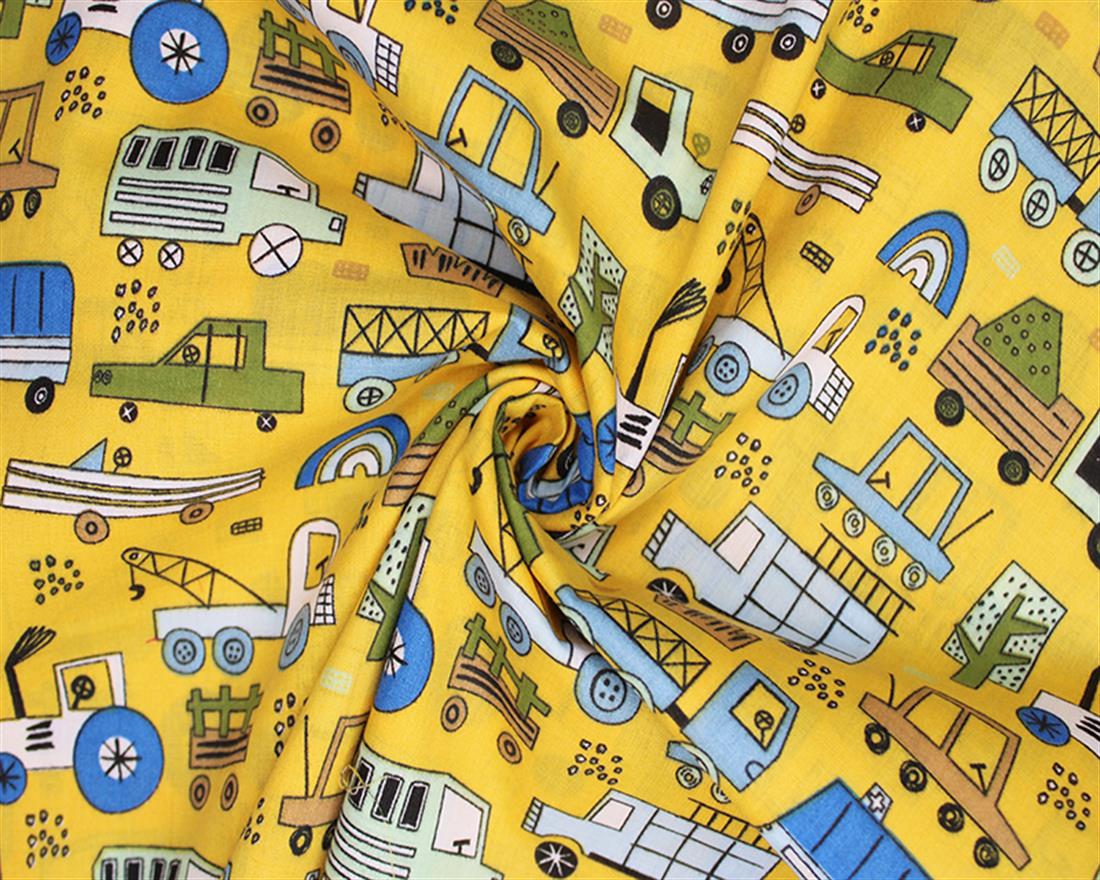 Mustard Printed Poly Cotton Fabric Craft Quilting Patchwork Dressmaking
