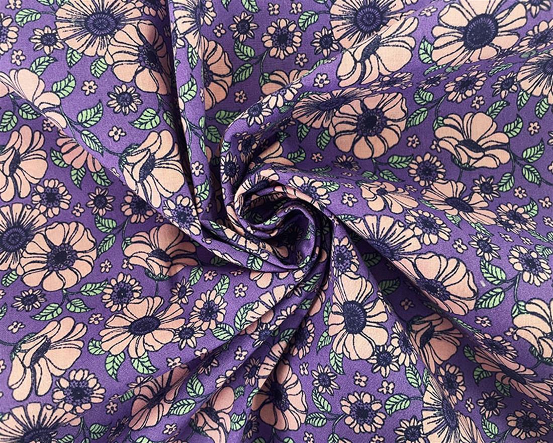 Blue Printed Poly Cotton Fabric Craft Quilting Patchwork Dressmaking