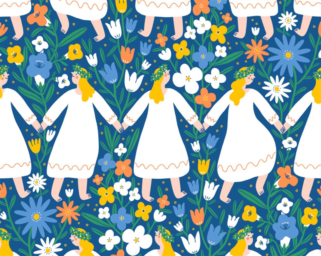 Blue Printed Cotton Fabrics