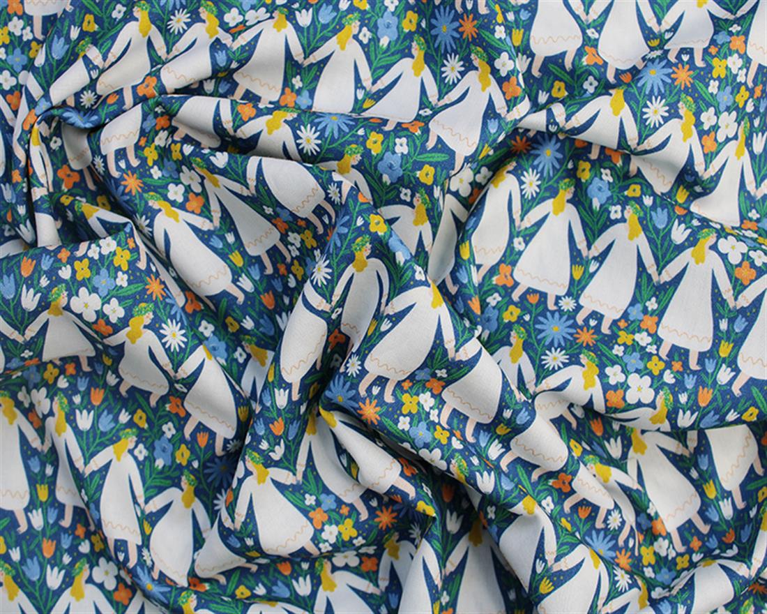 Blue Printed Cotton Fabrics