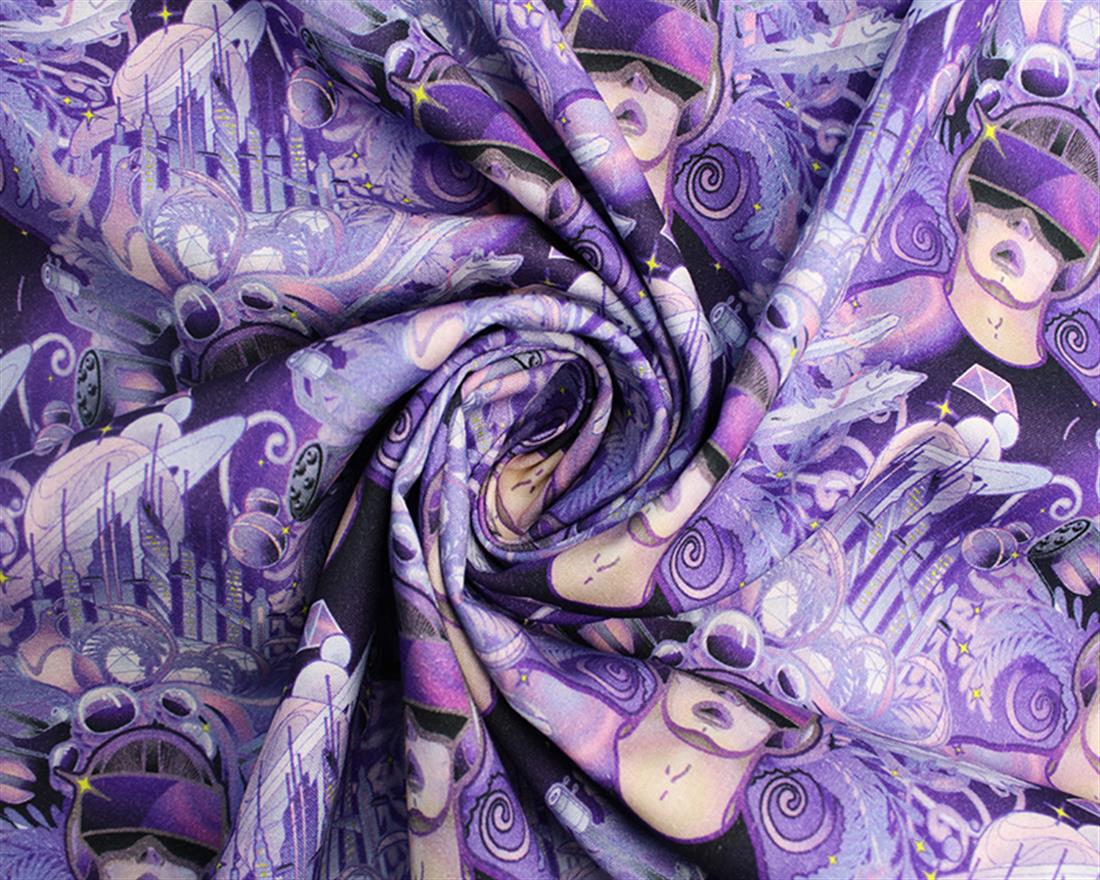 Purple Lawn Printed Cotton Lawns