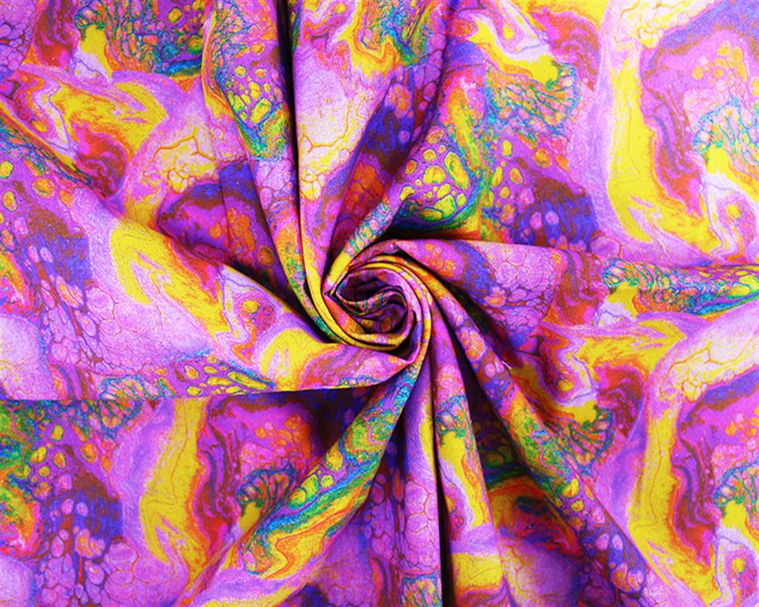 Purple Printed Little Johnny Marble Cotton Fabric
