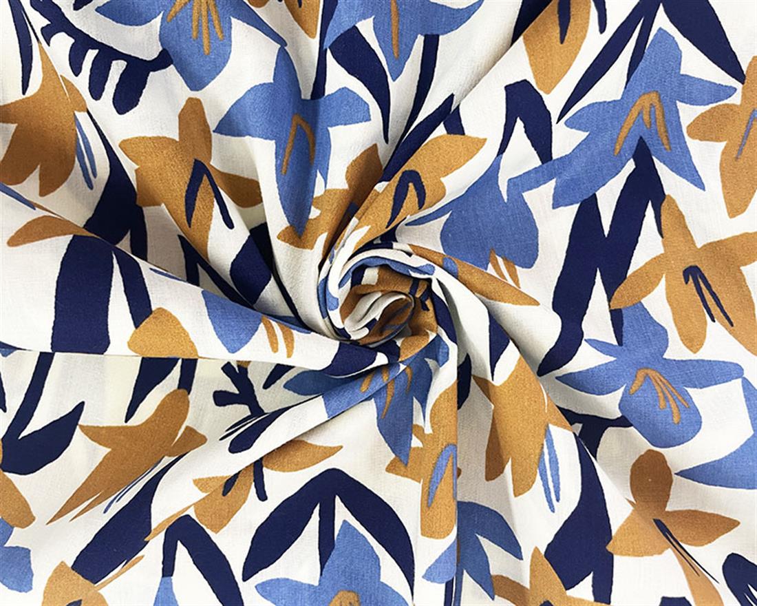 Cream Printed Poly Cotton Fabric Craft Quilting Patchwork Dressmaking