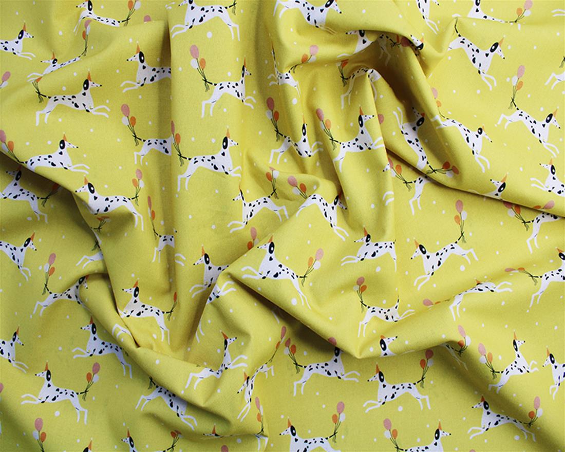 Yellow Printed Cotton Fabrics