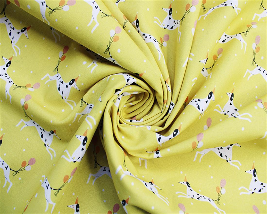 Yellow Printed Cotton Fabrics