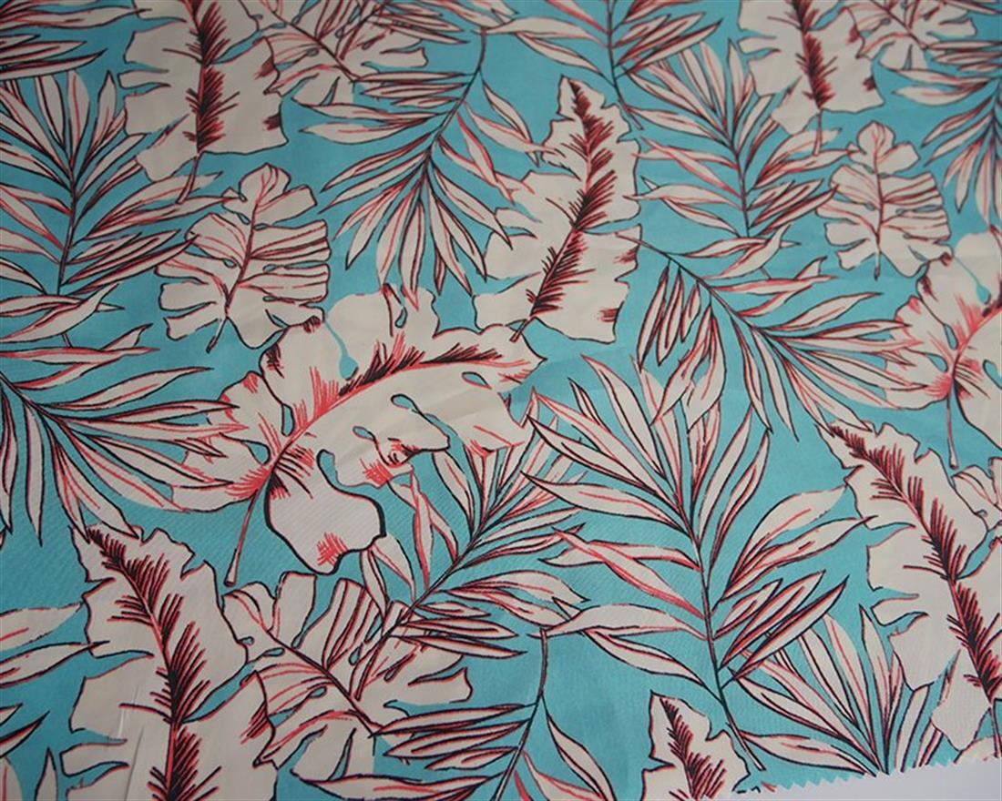 Aqua Leaves Peachskin