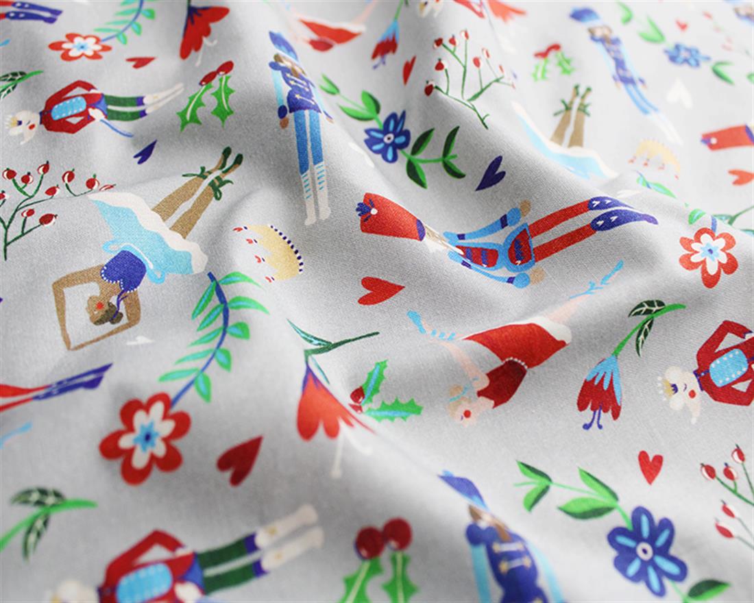 Silver Cotton Christmas