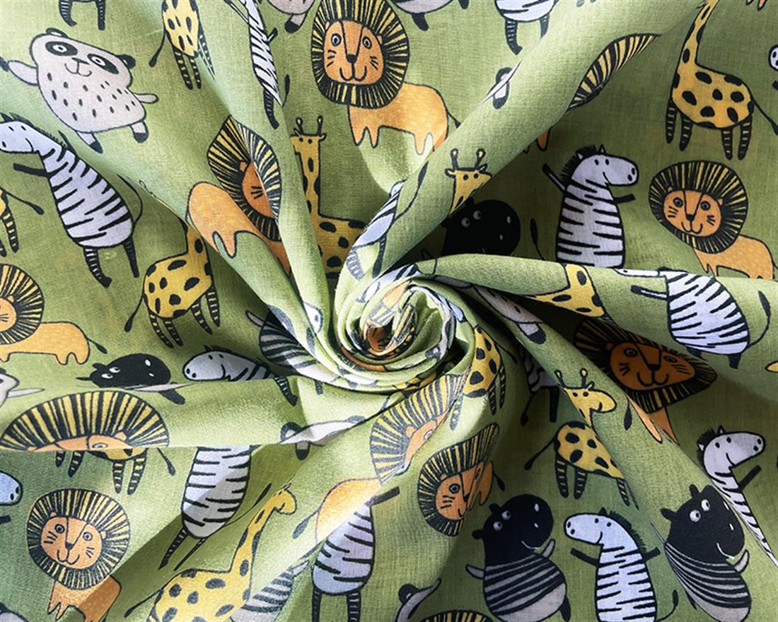 Olive Cotton Printed Poly Cottons