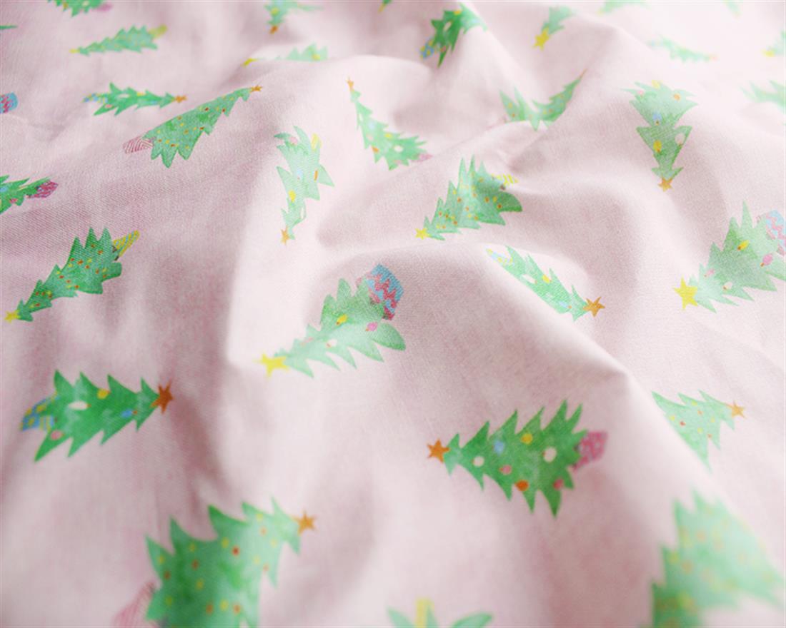 Pink Cotton Little Johnny - Cute Christmas Trees