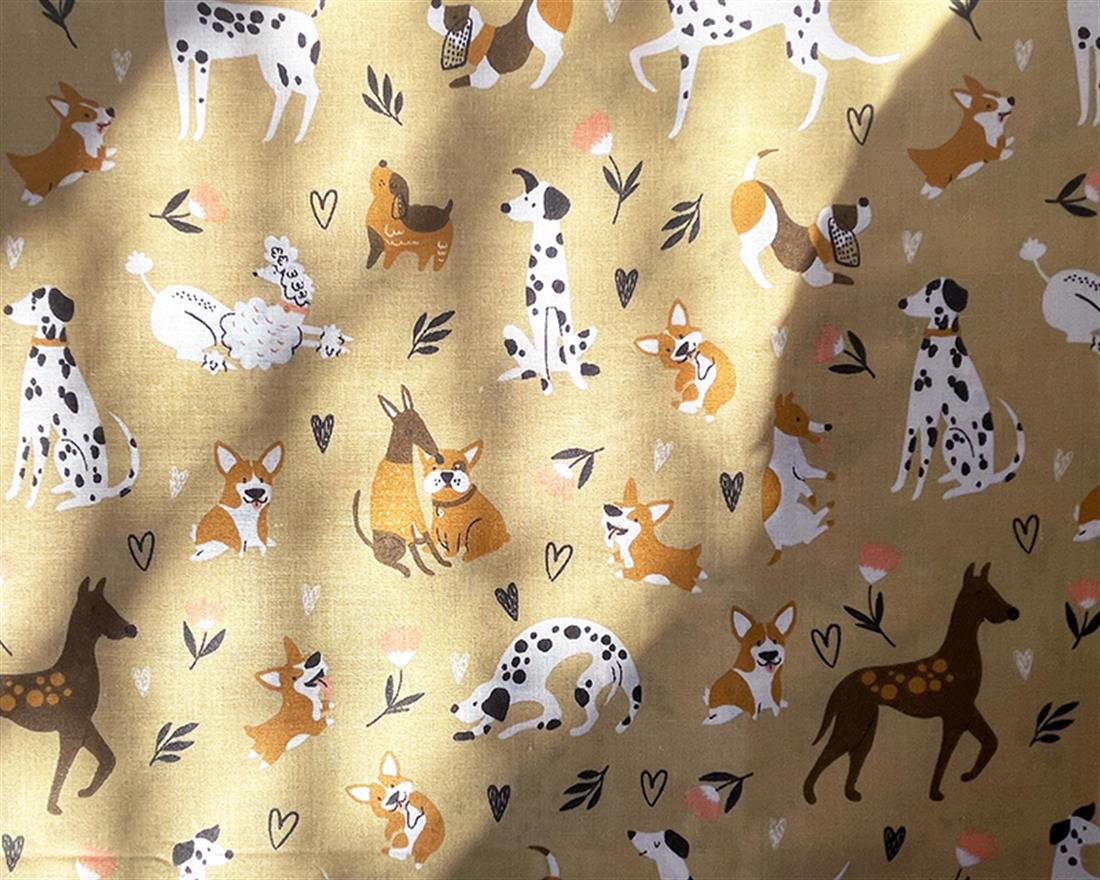 Beige Cotton Printed Poly Cottons